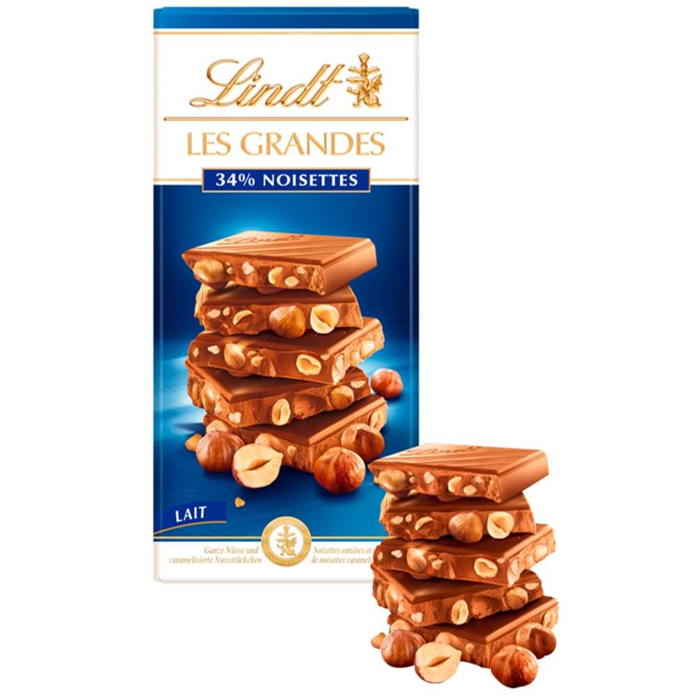 Lindt - Tablette LINDOR - Chocolat au Lait - Cœur Fondant, 150g