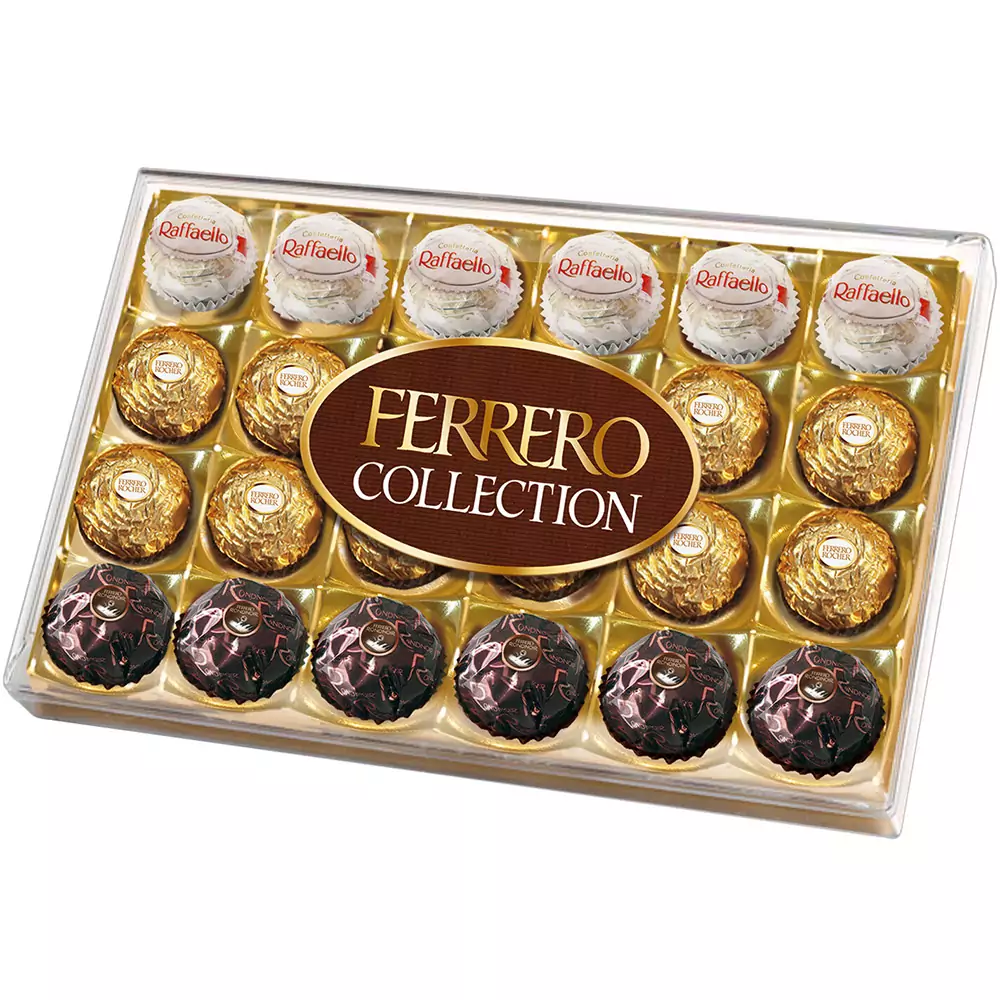 Boîte cadeau Ferrero Rocher de chocolats aux noisettes fins 300g, 24 pièces  